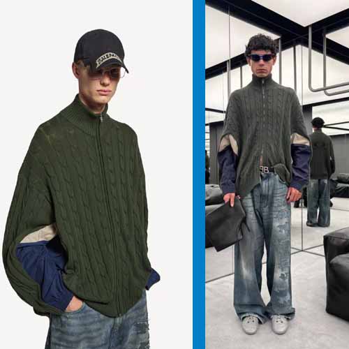 26ss 발렌시아가 하이브리드 카키 코튼 테크니컬 트랙재킷  0103