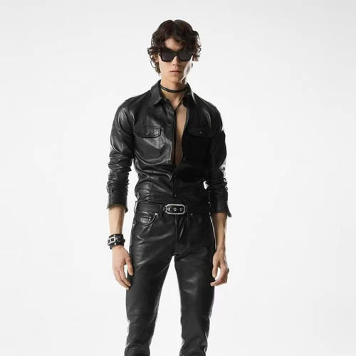 톰포드 레더 폴로 재킷