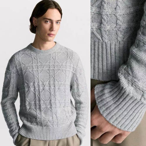 디올 아이콘 까나쥬 스웨터 그레이