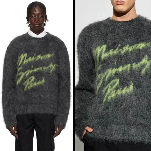 지방시 로고 메종 모헤어 스웨터 차콜 0121