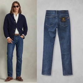 로로피아나 백로고 청 데님 팬츠