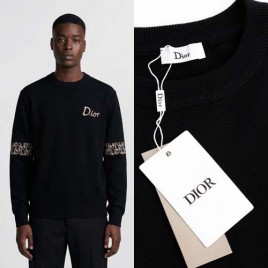 디올 로고 블랙 니트 풀오버