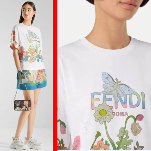 26ss 펜디 로고 판타스틱 퓨처 라운드 반팔 티셔츠 0331