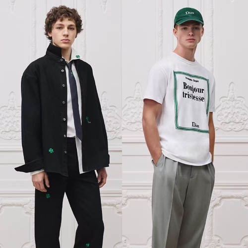 26ss 디올 릴렉스드 핏 북 커버 자수 티셔츠 블루 화이트 0404