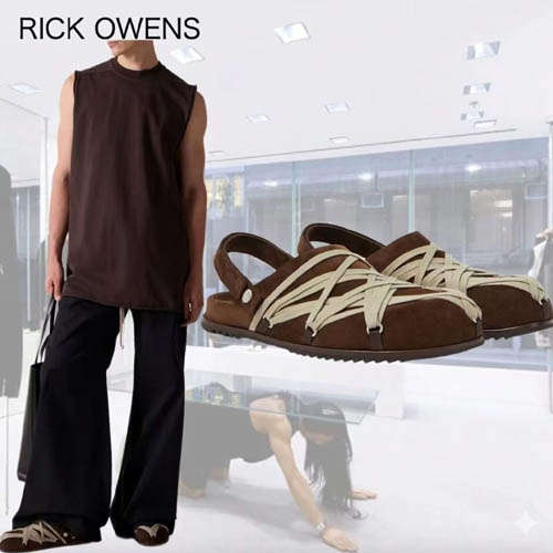 릭오웬스 콘코디언 메가레이스드 스웨이드 레더 뮬 2종 0408