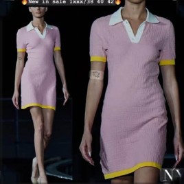 26ss 펜디 FF Jacquard 코튼 폴로 원피스 니트 2종 0416